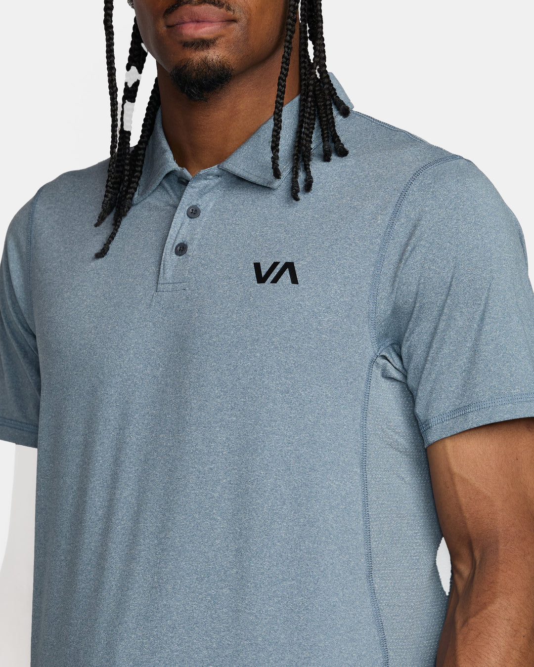 RVCA Men’s Sport Vent Polo - Vintage Navy Heather 2