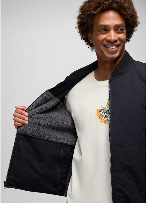 Prana Men's Encinitas Reversible Vest in Black - inside view