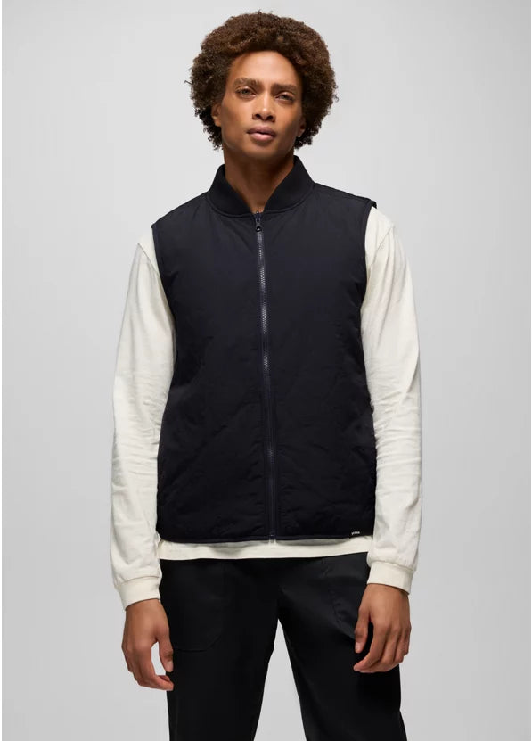 Prana Men's Encinitas Reversible Vest in Black - Front View