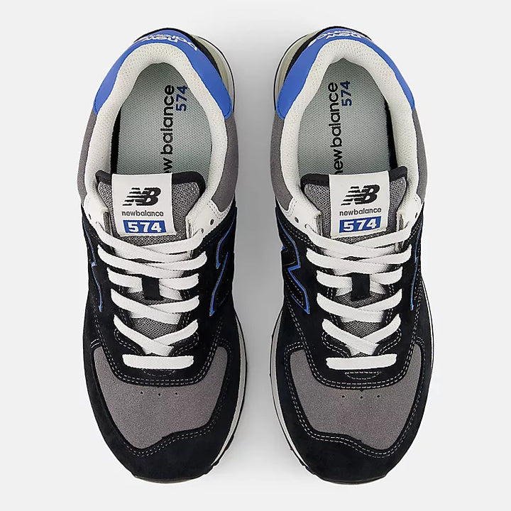 New Balance Unisex 574 Core Shoes - Black w Blue Agate 3