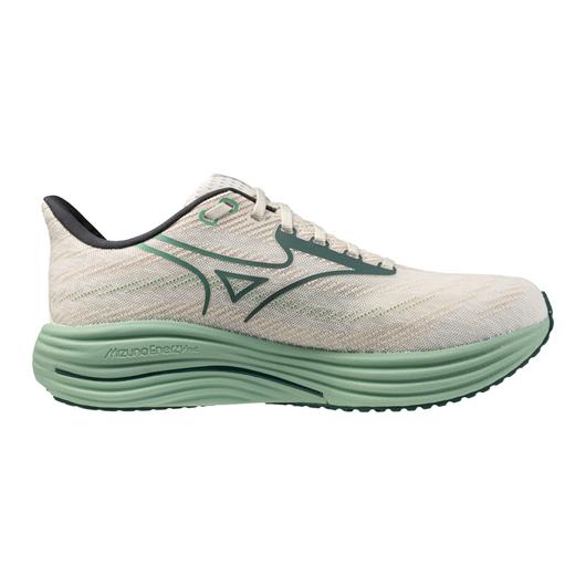 Mizuno Mens Wave Rider 29 Running Shoes White/Bistro Green