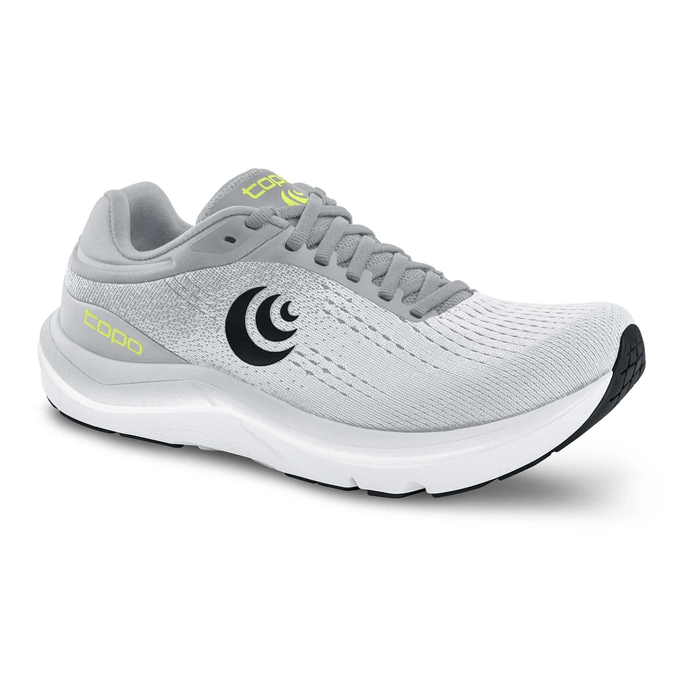 Topo Athletic Men's Magnify 5 Running Shoe color Grey / Black profile side view