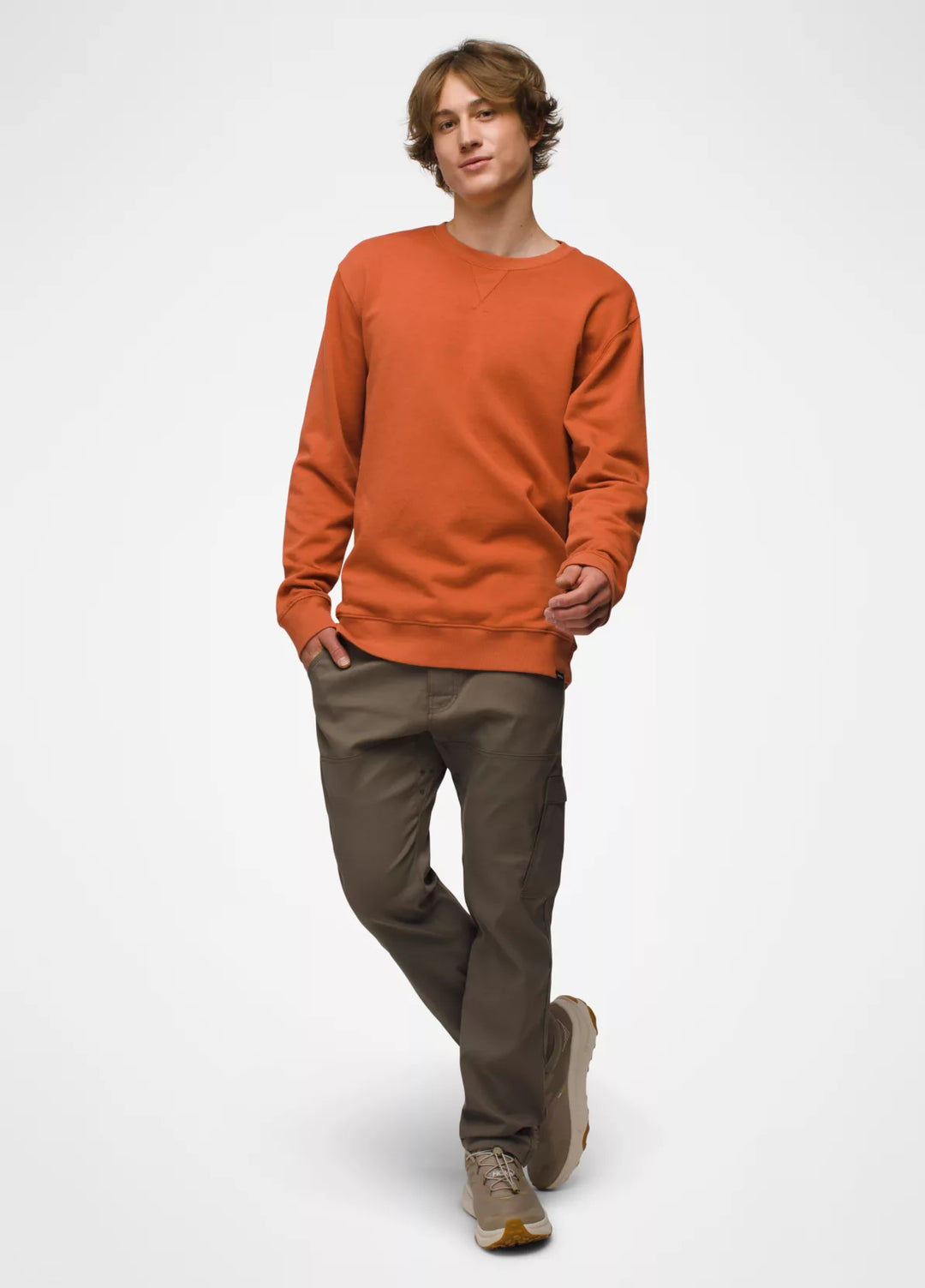PrAna Men’s North County Crew Terracotta pic 1 - The Shoe Collective