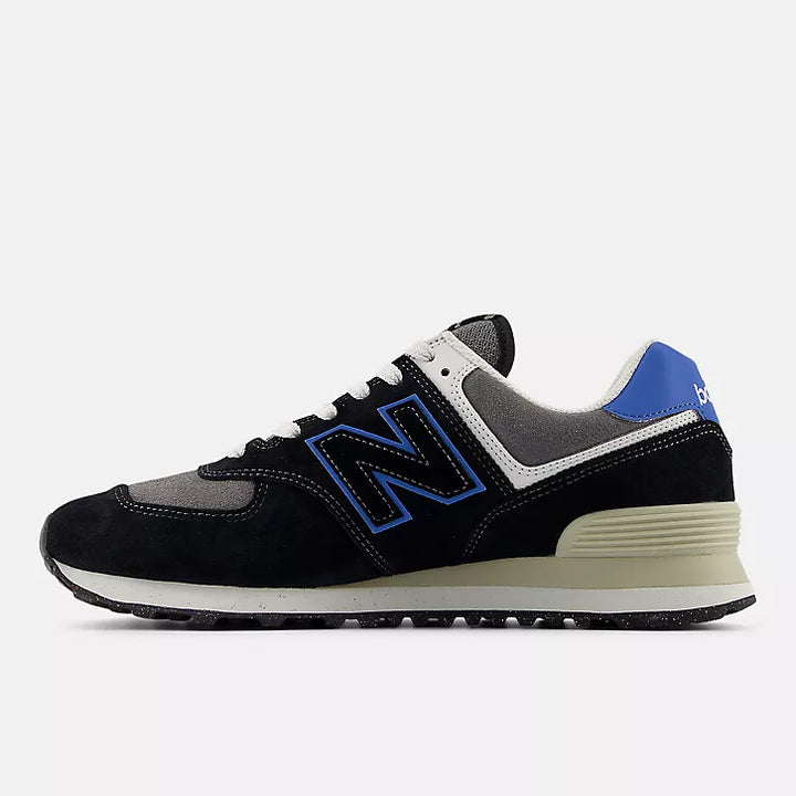 New Balance Unisex 574 Core Shoes - Black w Blue Agate 2
