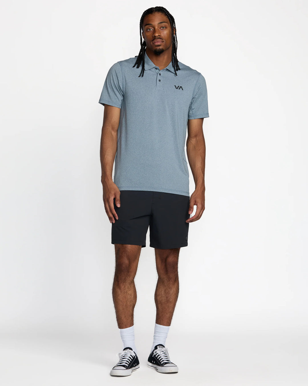 RVCA Men’s Sport Vent Polo - Vintage Navy Heather 4