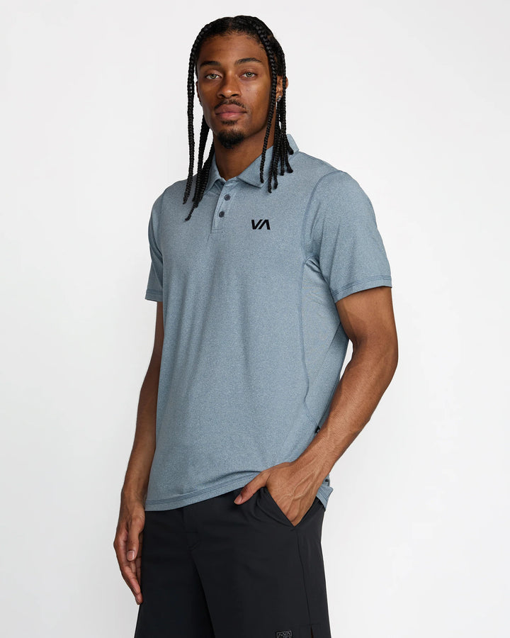 RVCA Men’s Sport Vent Polo - Vintage Navy Heather 3