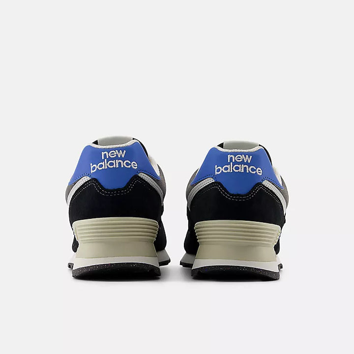 New Balance Unisex 574 Core Shoes - Black w Blue Agate 4
