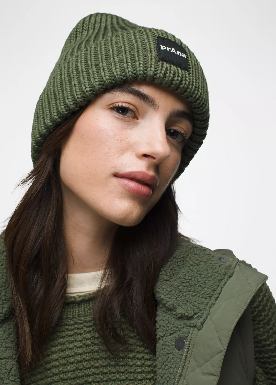Prana logo beanie Green Cargo Green pic 1 - The Shoe Collective