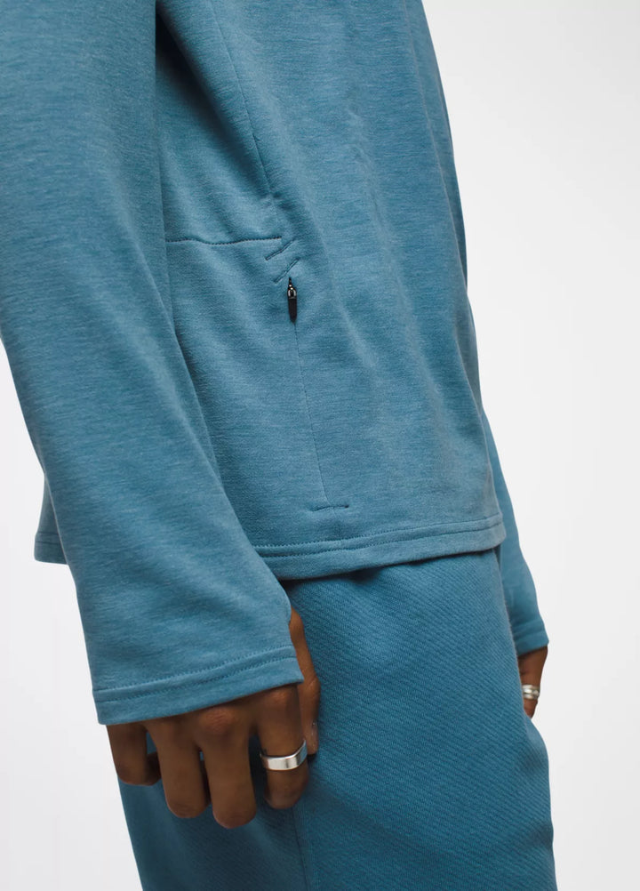 PrAna Men's Altitude Tracker 1/4 Zip II High Tide pic 3 - The Shoe Collective