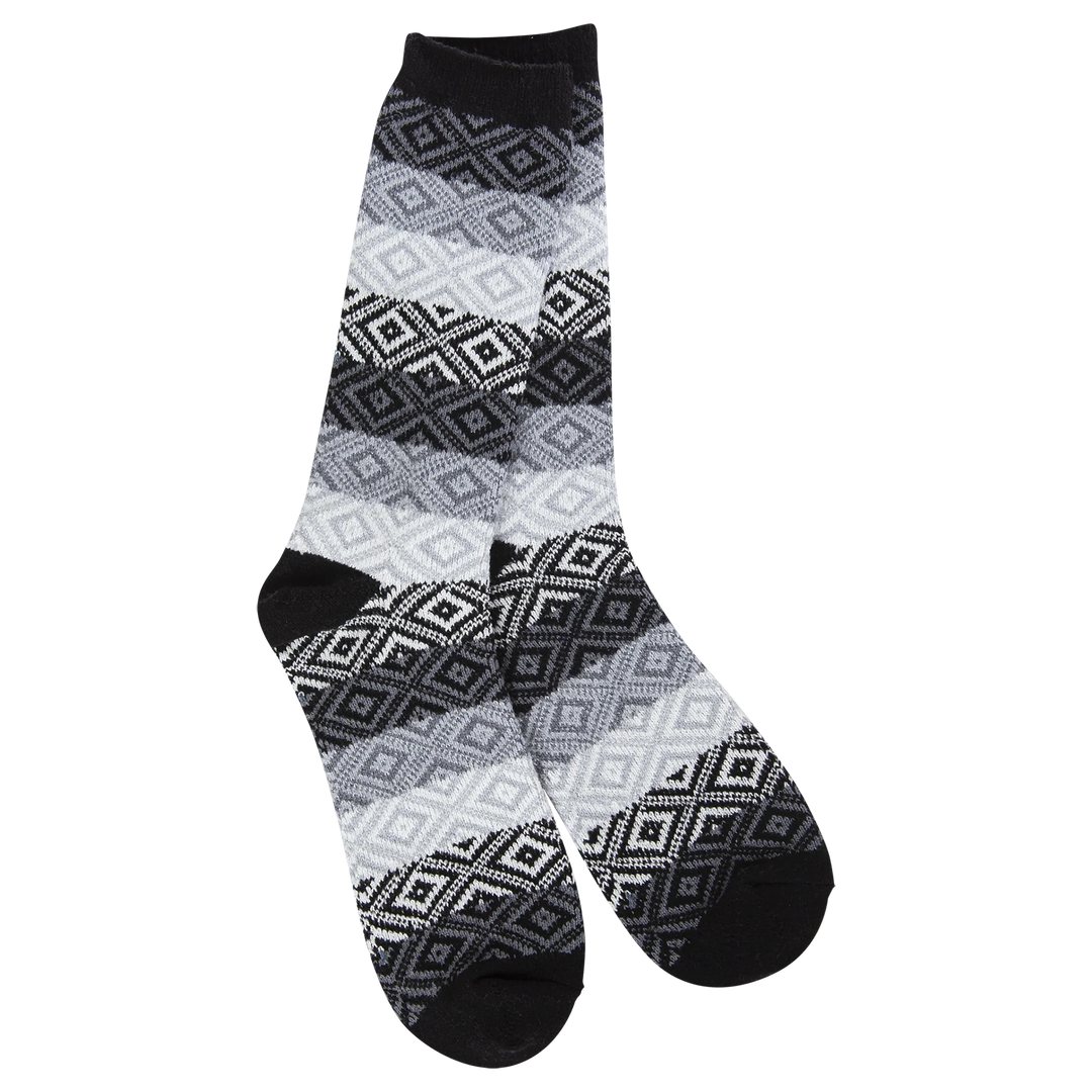 World’s Softest Weekend Gem Crew Socks Black Multi pic 2 - The Shoe Collective