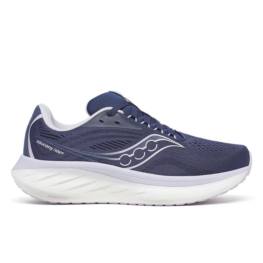 Saucony Women's Ride 18 Running Shoes Navy/Aster 1