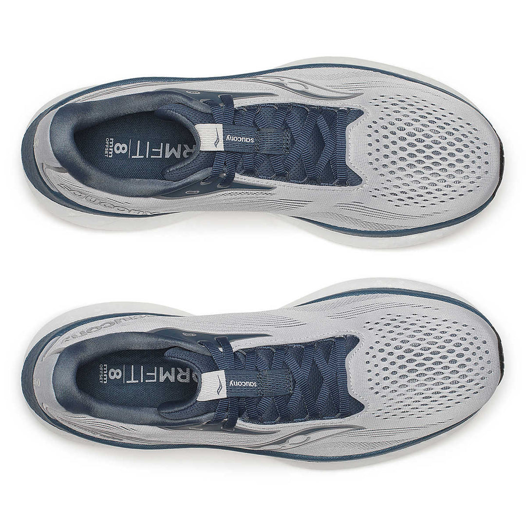 Saucony Ride 18 running shoe top view Cloud / Dusk pic 1 - The Shoe Collective