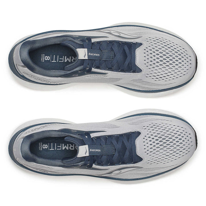 Saucony Ride 18 running shoe top view Cloud / Dusk pic 1 - The Shoe Collective