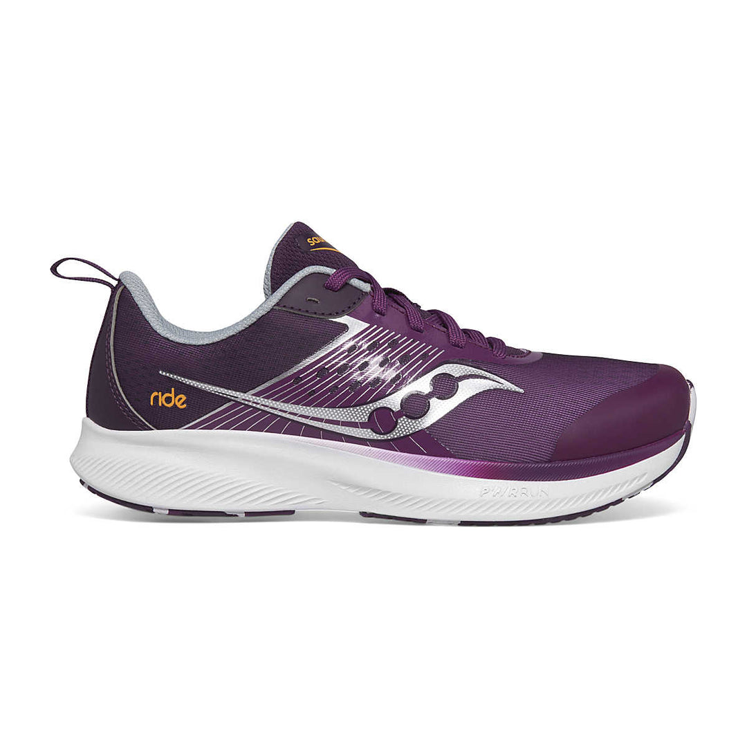 Saucony Kids Ride Plum / White pic 3 - The Shoe Collective