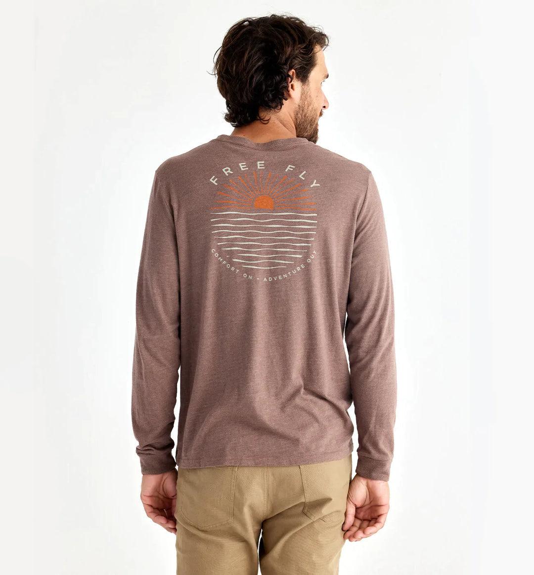 Free Fly - Free Fly Men's Daybreak Long Sleeve Shirt Heather Mustang pic 1 - The Shoe Collective
