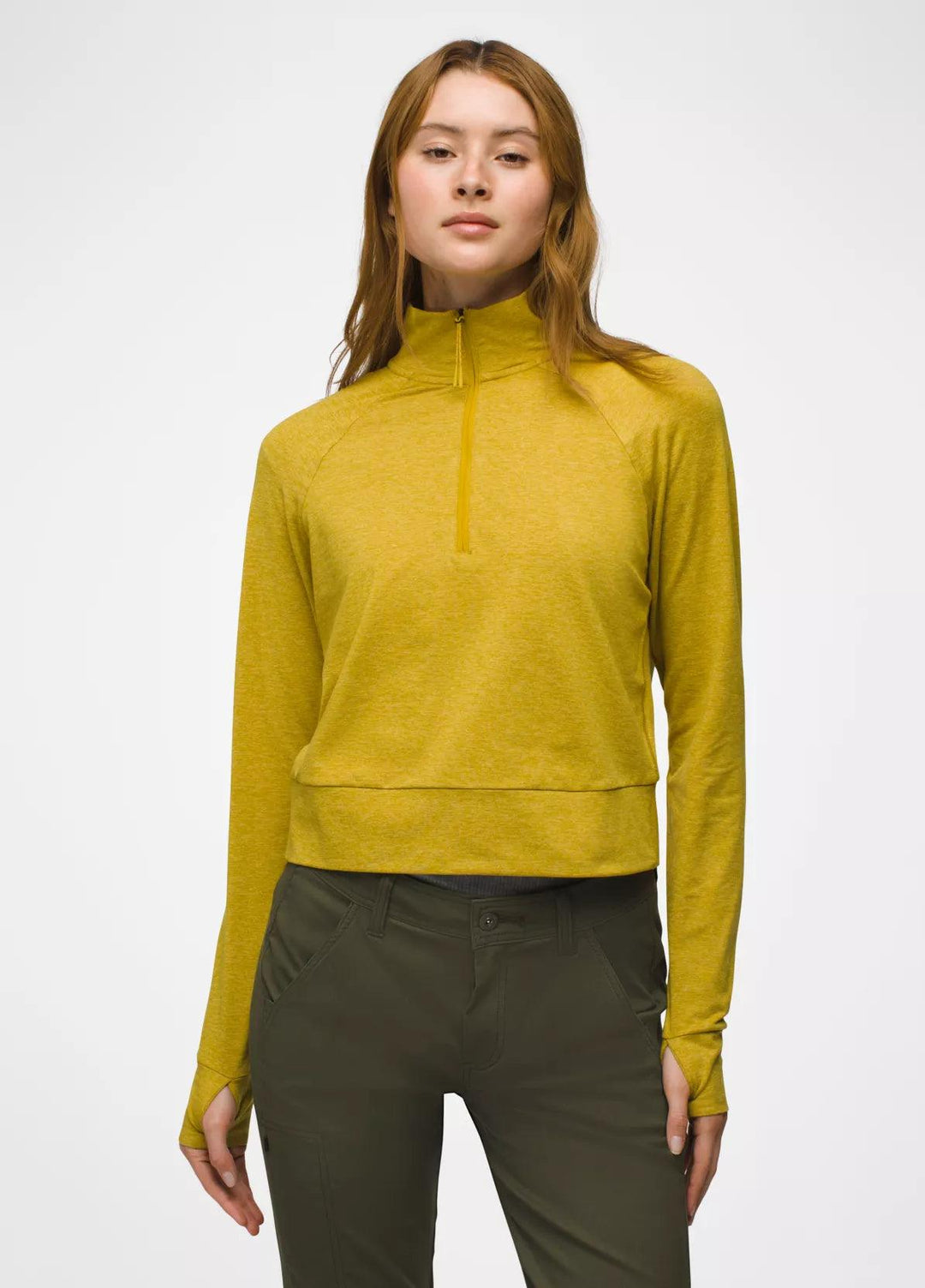 prAna - Prana Women's Ice Flow Half Zip Golden Leaf pic 1 - The Shoe Collective