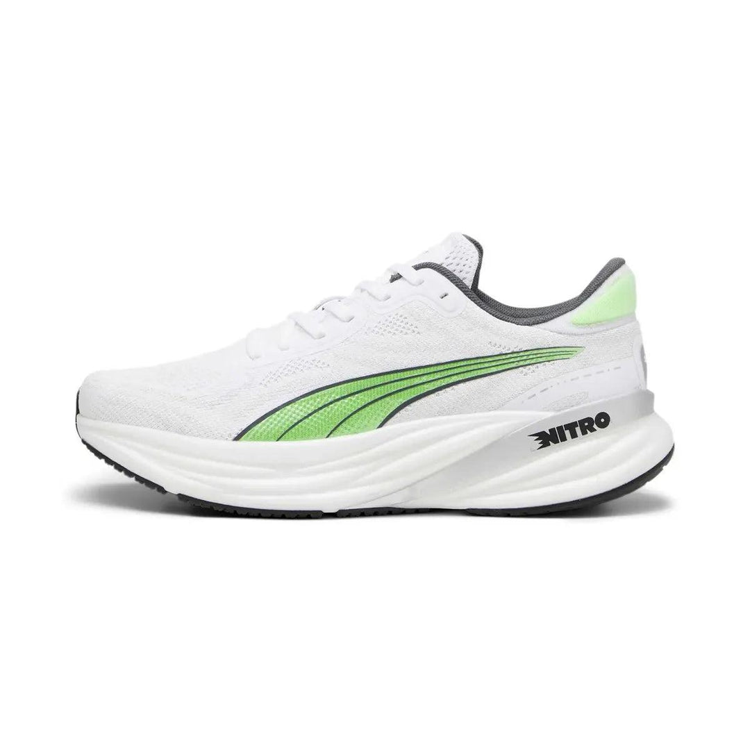 Puma - Puma Men’s Magnify Nitro 2 Running Shoes Puma White/Glacial Gray/Speed Green pic 1 - The Shoe Collective