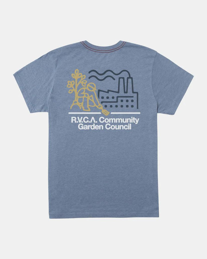 RVCA - RVCA Men's Garden Council Tee Industrial Blue pic 2 - The Shoe Collective