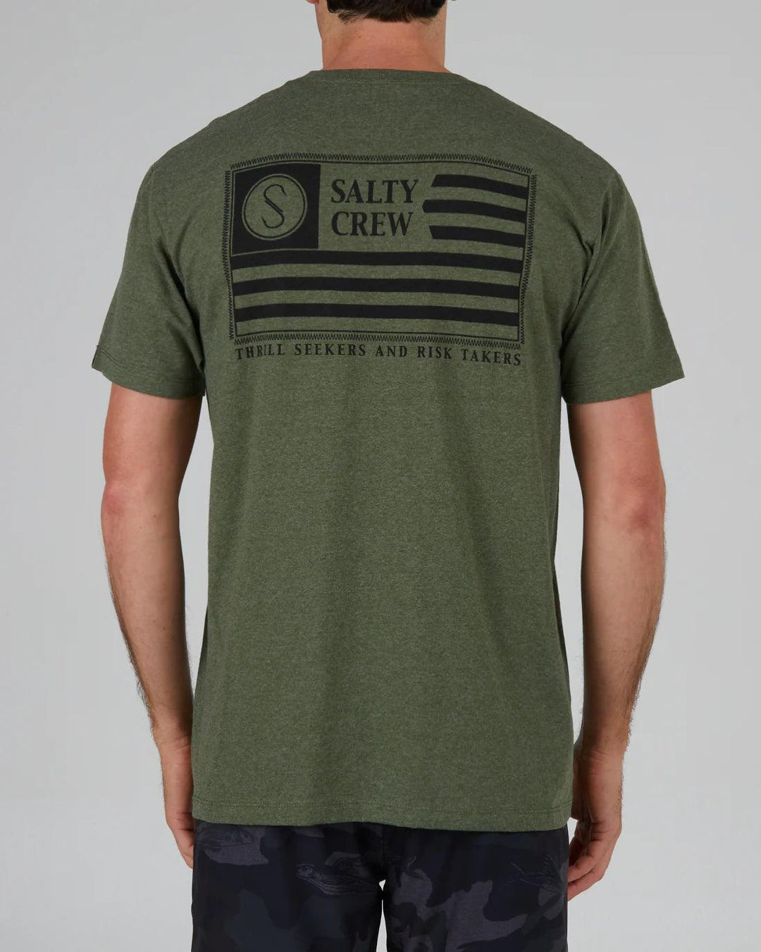 Salty Crew - Salty Crew Men's Freedom Flag Standard Tee Forest Heather pic 1 - The Shoe Collective