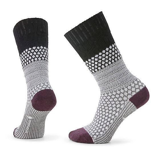 Smartwool Women's Everyday Cozy Popcorn Cable Crew Socks Black pic 1 - The Shoe Collective