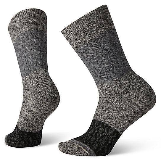 Smartwool - Womens Everyday Color Block Cable Crew Medium Grey pic 1 - The Shoe Collective