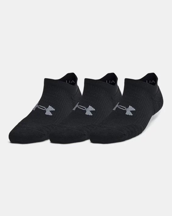 Under Armour - UA Women's Play Up 3-Pack No Show Tab Socks Black/Castlerock pic 1 - The Shoe Collective