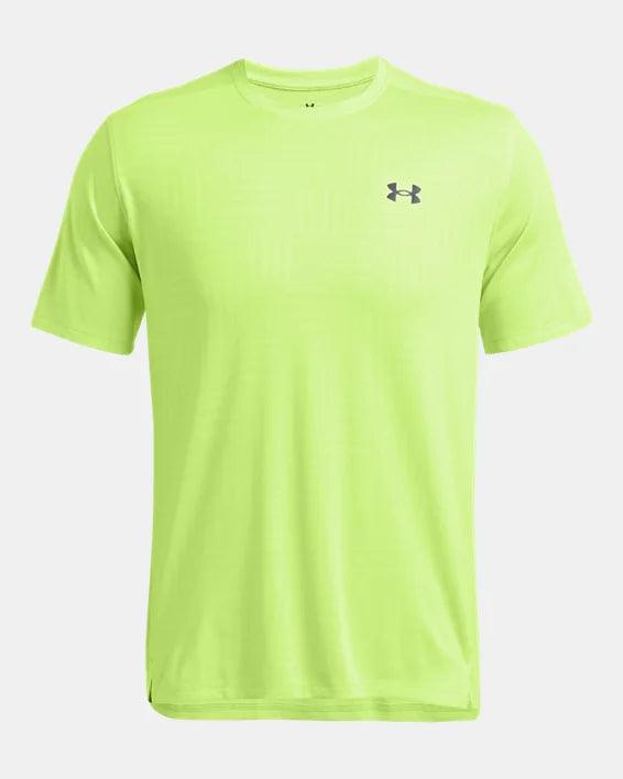 Under Armour - Under Armour Mens Tech Vent Geotessa Short sleeve Top Yellow pic 1 - The Shoe Collective