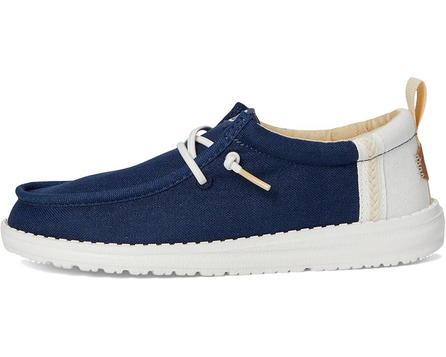 HeyDude Wally Youth Craft Linen Sargasso Blue/White