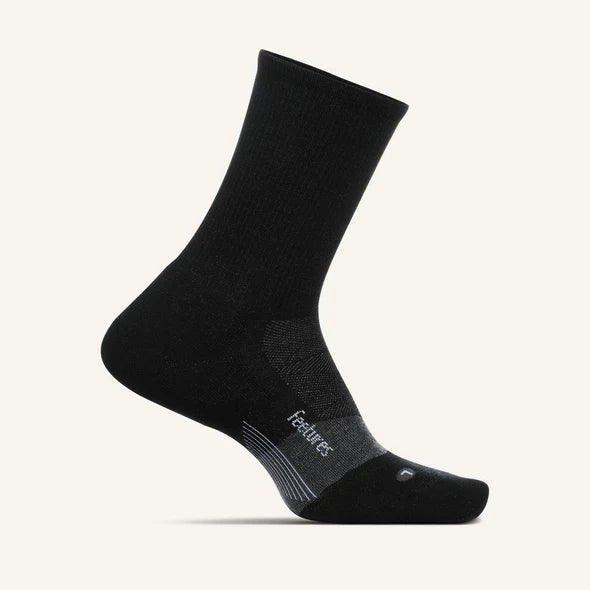 Feetures - Merino 10 Cushion Mini Crew Switchback Charcoal pic 2 - The Shoe Collective
