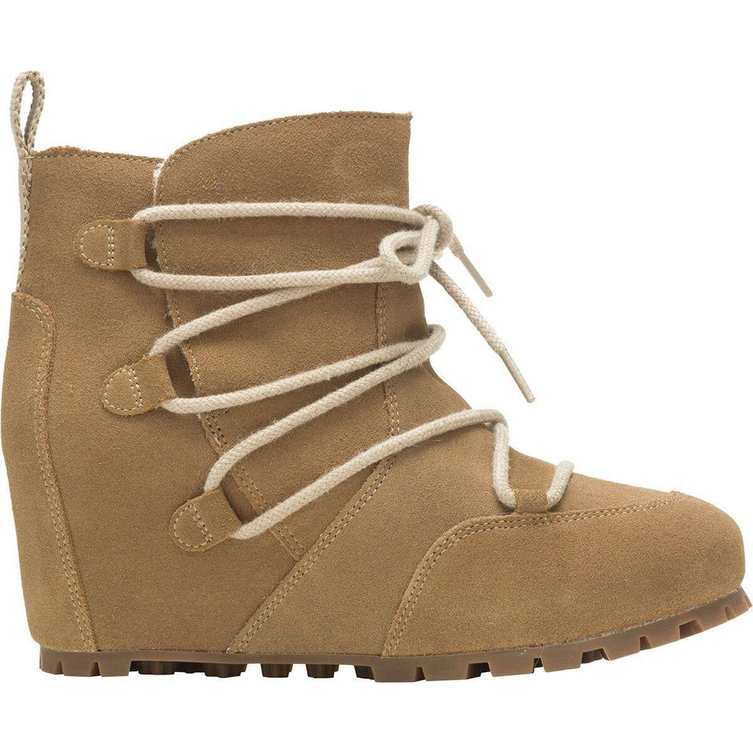 Merrell - Merrell Women's Moab Wedge Polar Boot FINAL SALE CAMEL pic 1 - The Shoe Collective