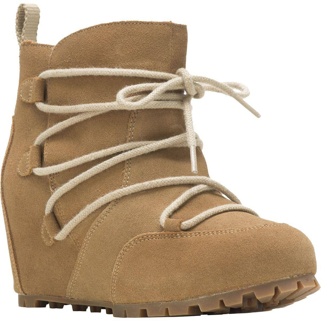 Merrell - Merrell Women's Moab Wedge Polar Boot FINAL SALE CAMEL pic 2 - The Shoe Collective