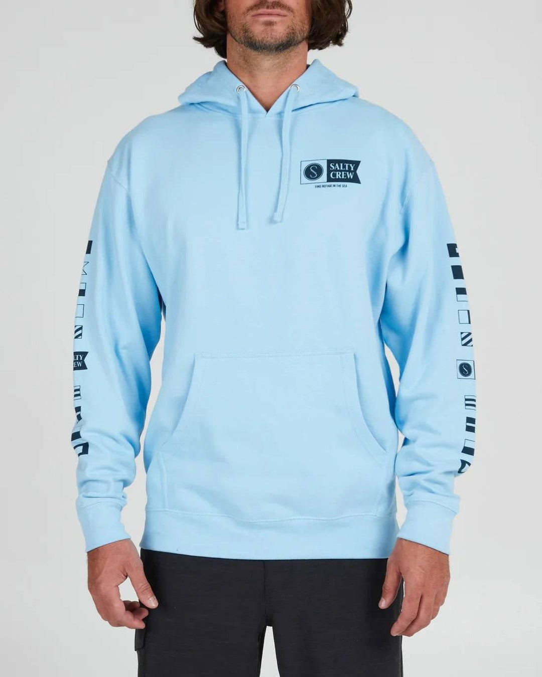 Salty Crew - Salty Crew Men’s Alpha Hood Sweatshirt Light Blue pic 1 - The Shoe Collective