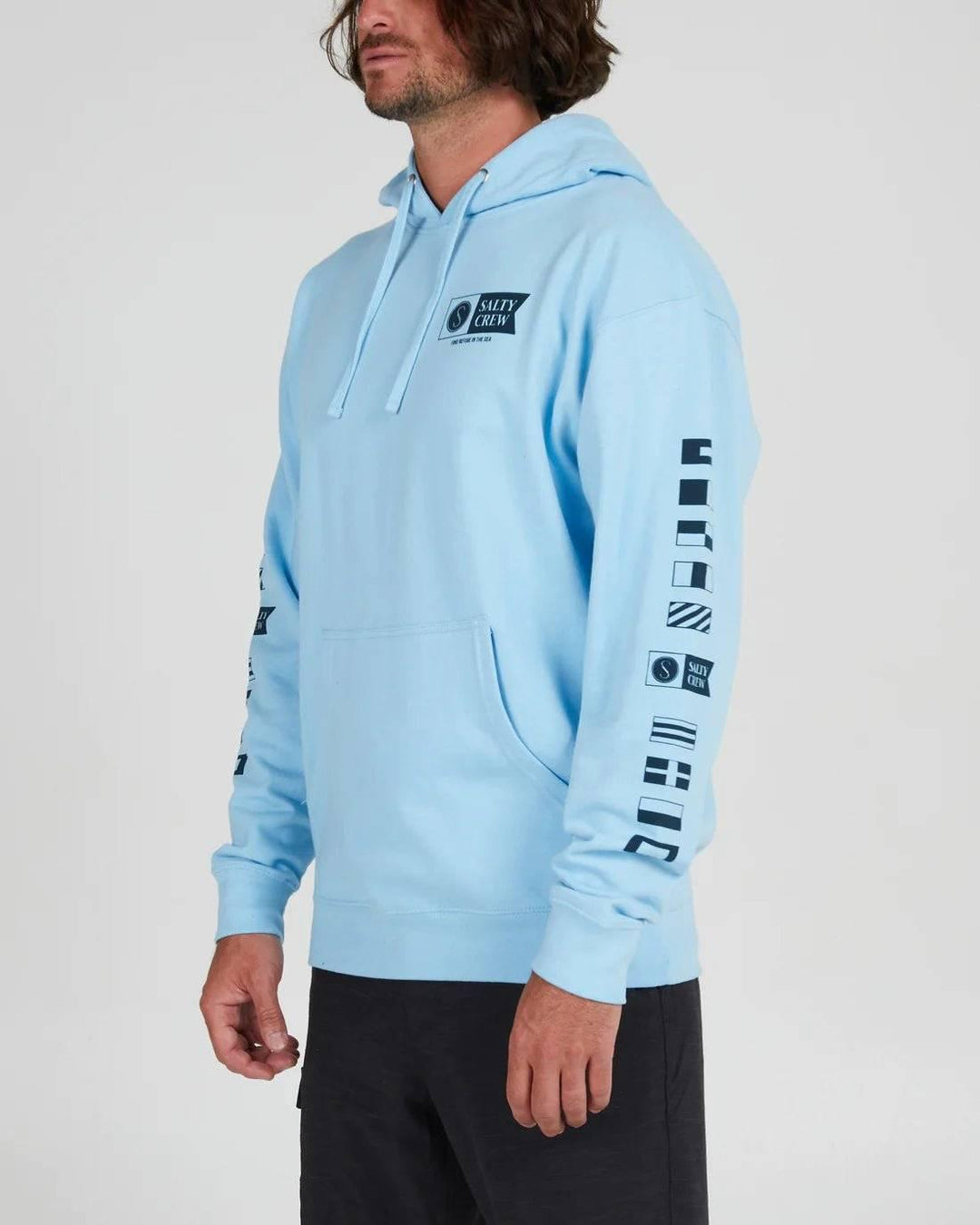 Salty Crew - Salty Crew Men’s Alpha Hood Sweatshirt Light Blue pic 3 - The Shoe Collective