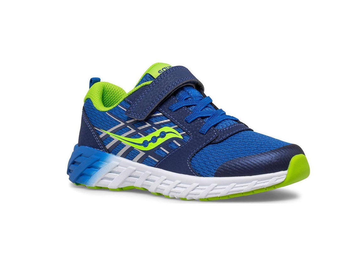 Saucony - Saucony Boy’s Wind 2.0 Shoes Blue / Green pic 2 - The Shoe Collective