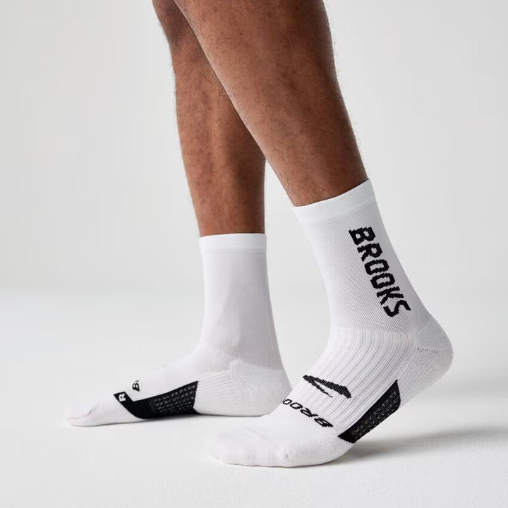 Brooks Ghost Crew Sock- White/Brooks 