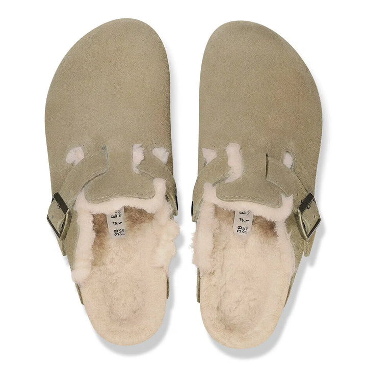 Birkenstock Men’s Boston VL/Shearling Clog - Taupe top