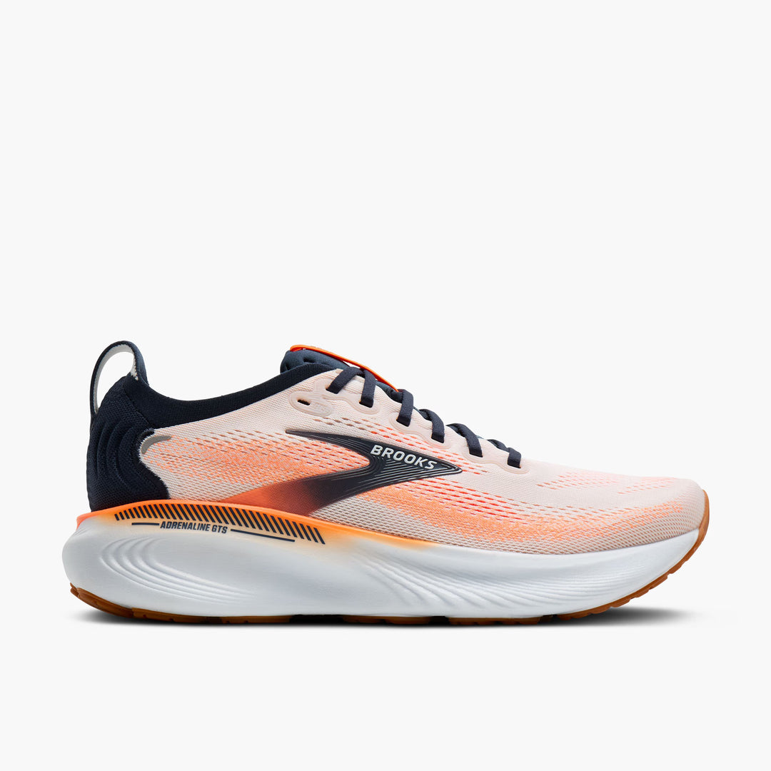 Brooks Men's Adrenaline GTS 25 Running Shoe - White/Spellbound/Orange 