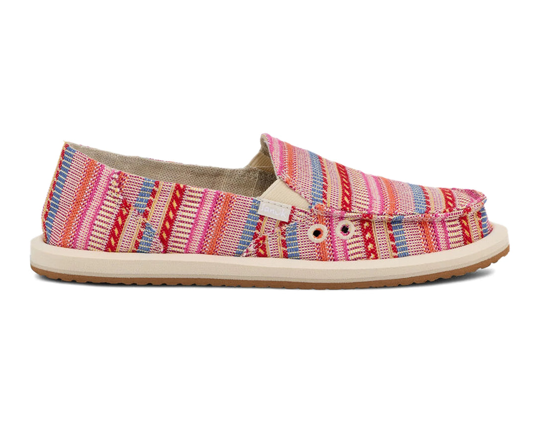 Sanuk Women's Donna Blanket Shoe Red Multi pic 1 - The Shoe Collective