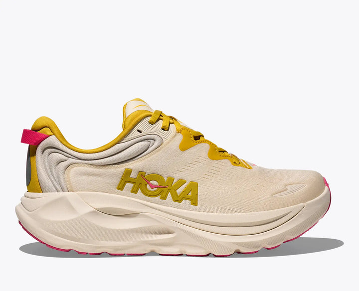 Hoka Women's Gaviota 6 Running Shoe - Birch/Yellow Gold 