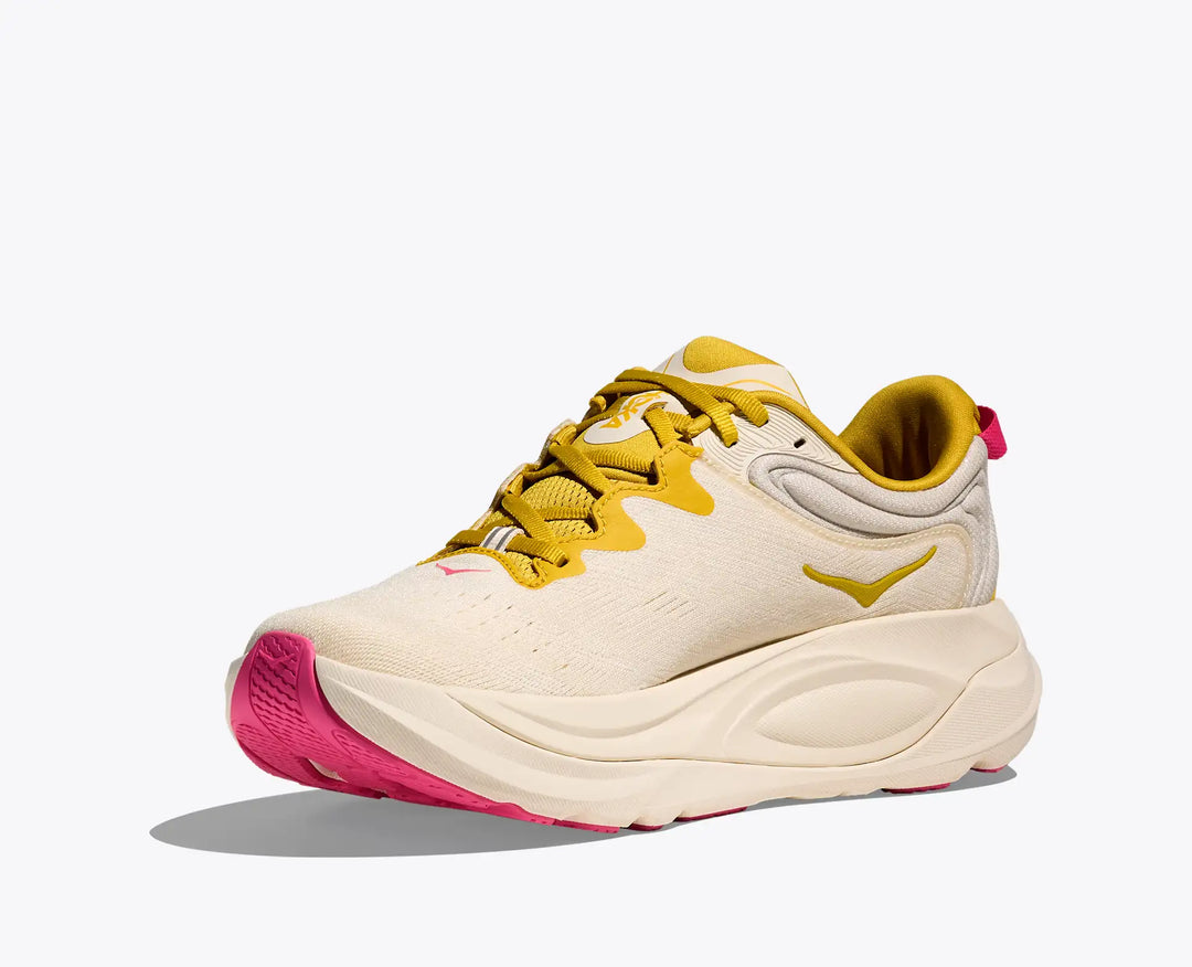 Hoka Women's Gaviota 6 Running Shoe - Birch/Yellow Gold 2