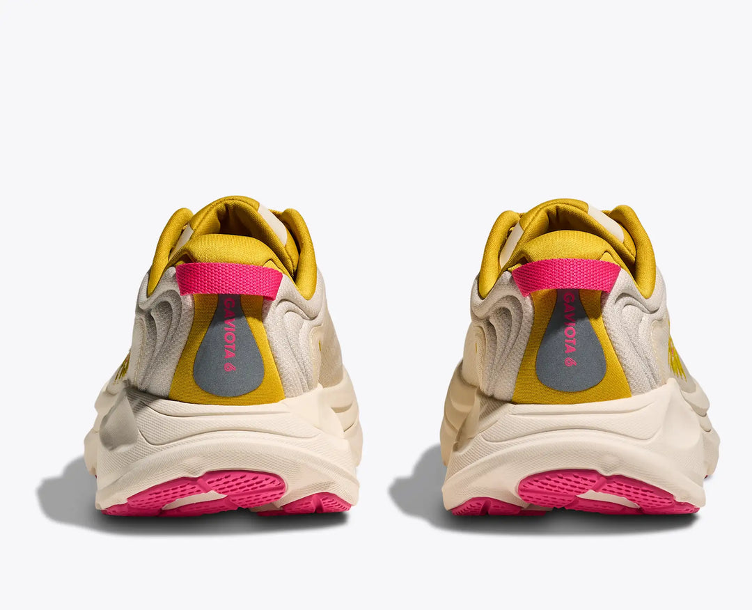 Hoka Women's Gaviota 6 Running Shoe - Birch/Yellow Gold 4