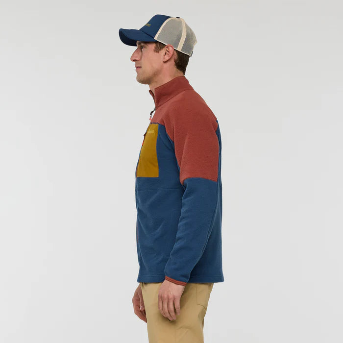 Cotopaxi Mens Abrazo Fleece Full-Zip Jacket Nutmeg and Deep Sea side view