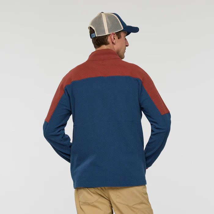 Cotopaxi Mens Abrazo Fleece Full-Zip Jacket Nutmeg and Deep Sea back view