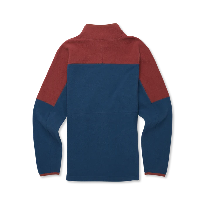 Cotopaxi Mens Abrazo Fleece Full-Zip Jacket Nutmeg and Deep Sea back view flat