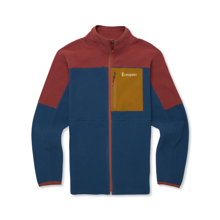 Cotopaxi Mens Abrazo Fleece Full-Zip Jacket Nutmeg and Deep Sea flat view front