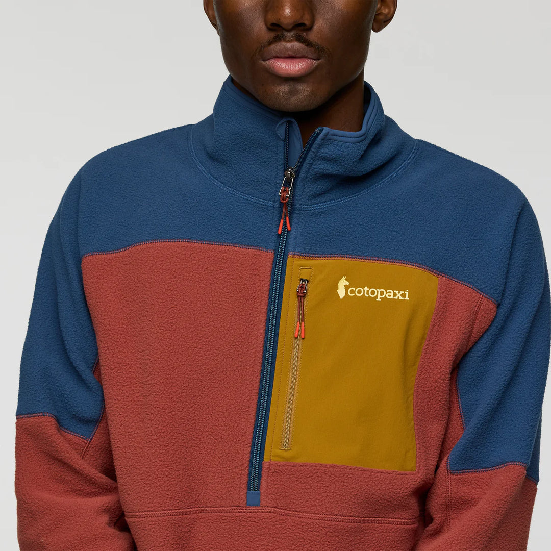 Cotopaxi Mens Abrazo Fleece Half-Zip Jacket Deep Sea/Nutmeg 1
