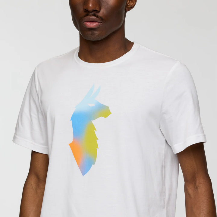 Cotopaxi Bitmap Llama T-Shirt - White - close up view