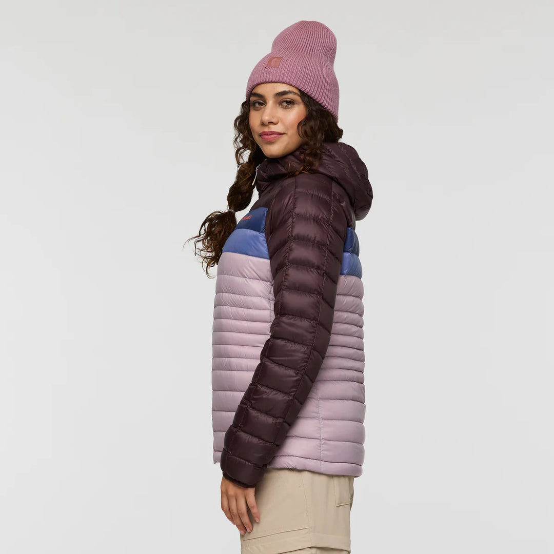 Cotopaxi Womens Fuego Down Hooded Jacket Coffee and Quartz 6