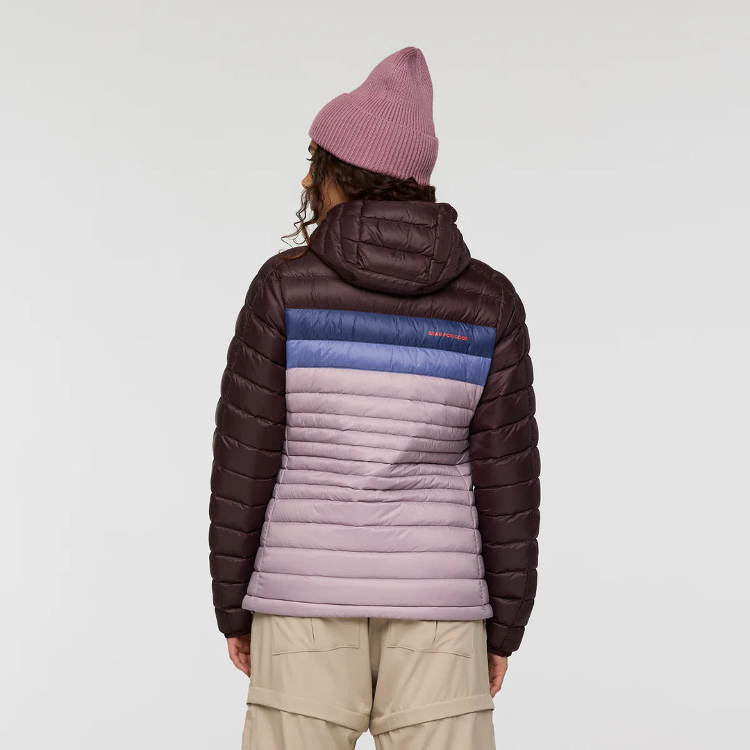 Cotopaxi Womens Fuego Down Hooded Jacket Coffee and Quartz 5
