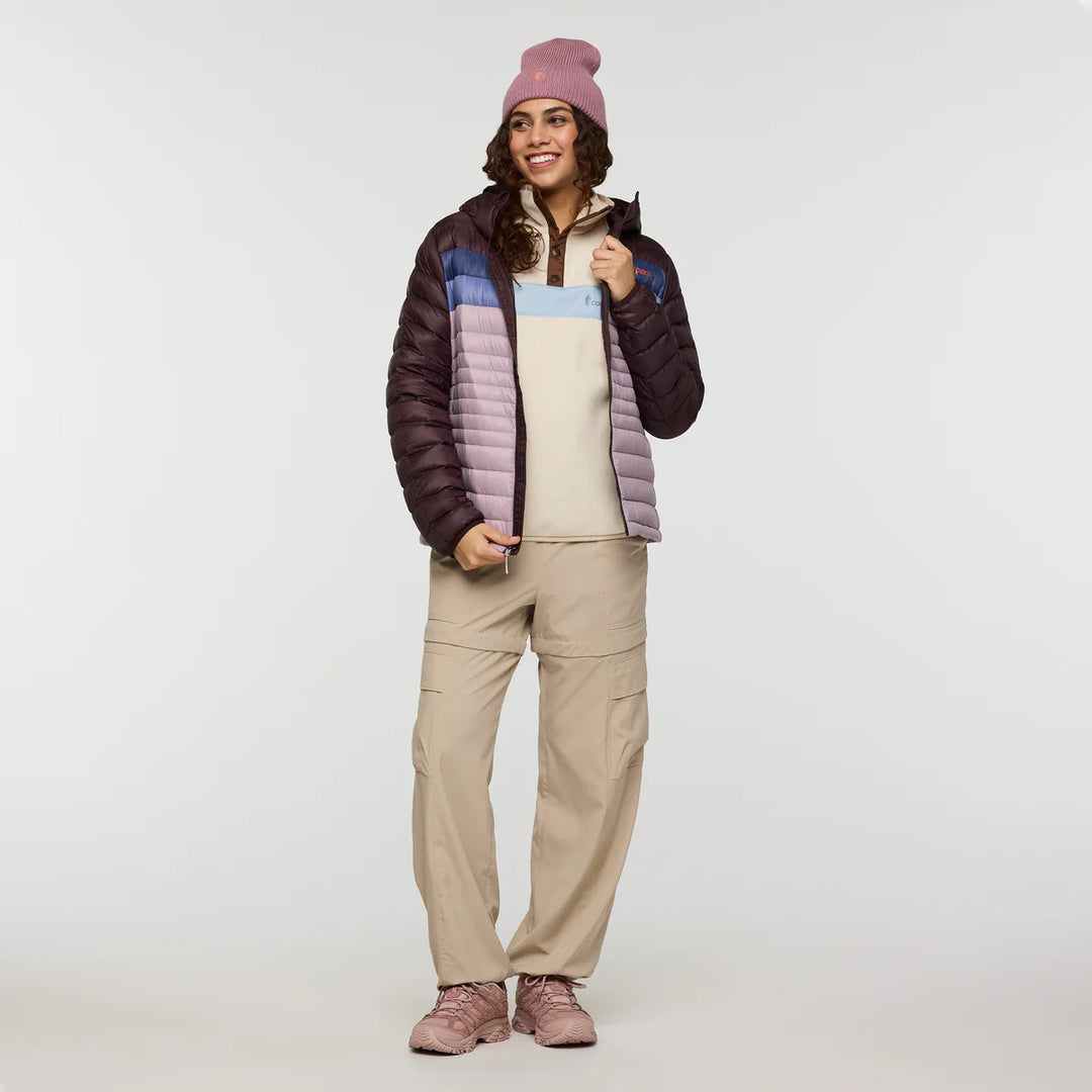 Cotopaxi Womens Fuego Down Hooded Jacket Coffee and Quartz 7